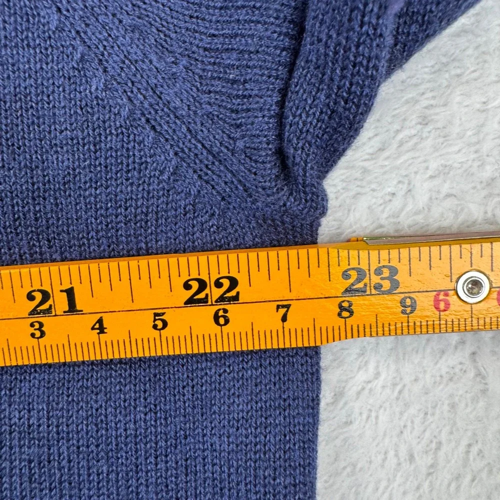 Peter Millar V-Neck Sweater Men Large Blue Silk Cotton Cashmere Luxury Old Money